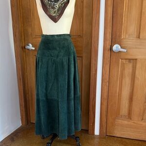 Suede Deep Green A-Line Skirt. Like new, vintage brand.